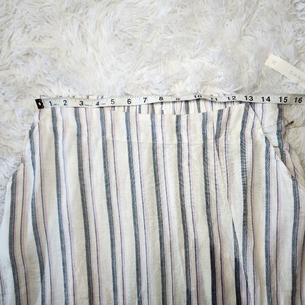 Caslon Linen Blend James Stripe Midi Skirt - Picture 8 of 12